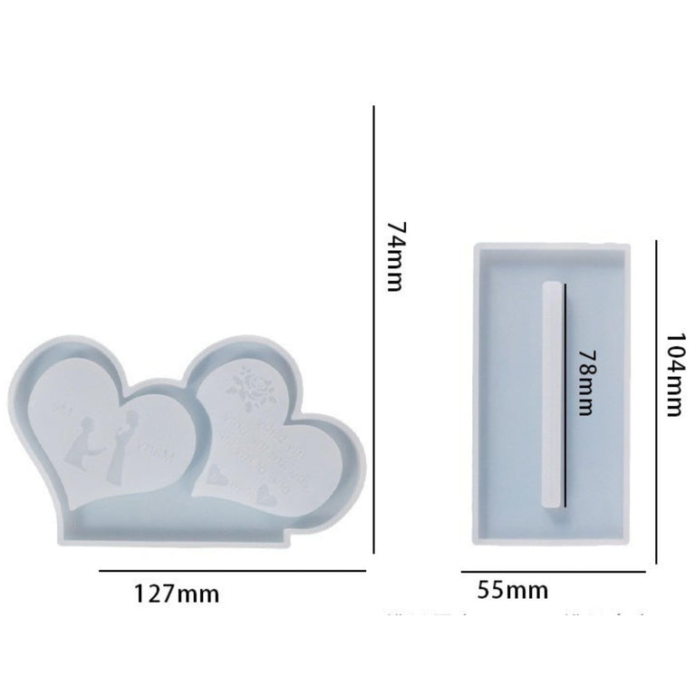 SNOOGG I Heart Shapes Picture Photo Frame Resin Mold Picture Frame Silicone Mold Epoxy Casting Mold for DIY Home Table Decor Handicrafts Making (Heart-Frame)
