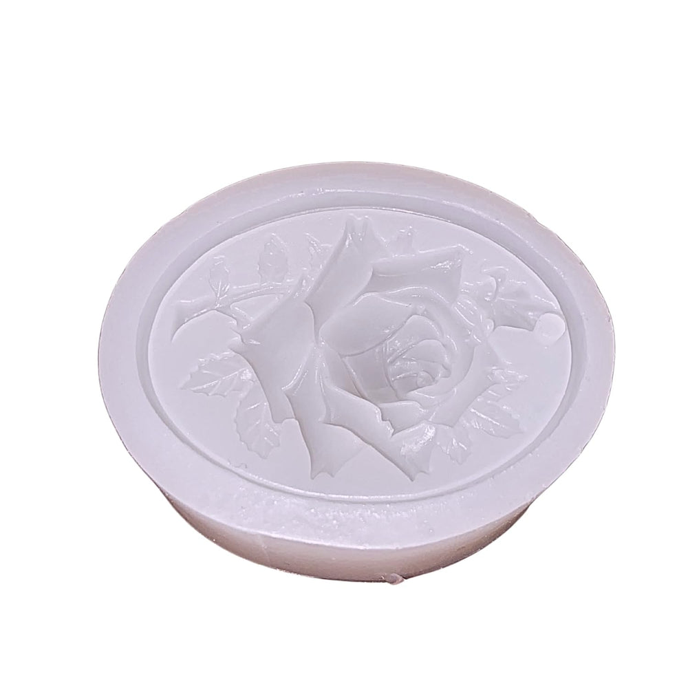 SNOOGG Timeless Rose Bloom Silicone Mold Round Floral Plaque Epoxy Resin Eco Gypsum Alternate to Jesmonite Casting for Soap Making Wax Melts Gypsum and Decorative Crafts