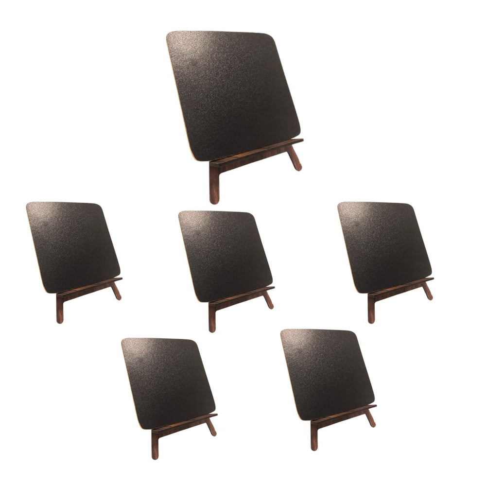 snoogg 5 piece tabletop chalkboard sign set with pre laminated wood easel stand perfect for