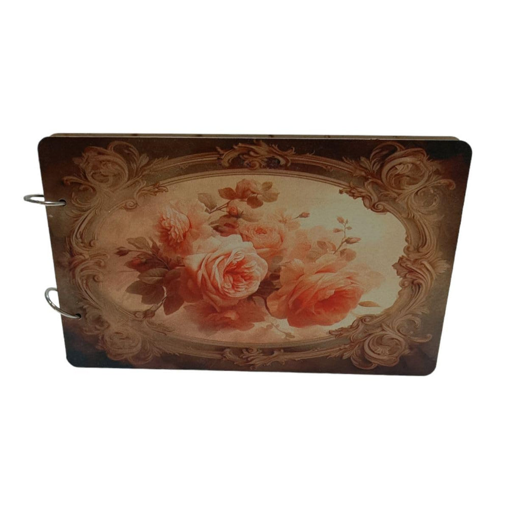 snoogg scrapbook 60 page photo album rectangle 10x6 inch 280 gsm with uv vintage design pri