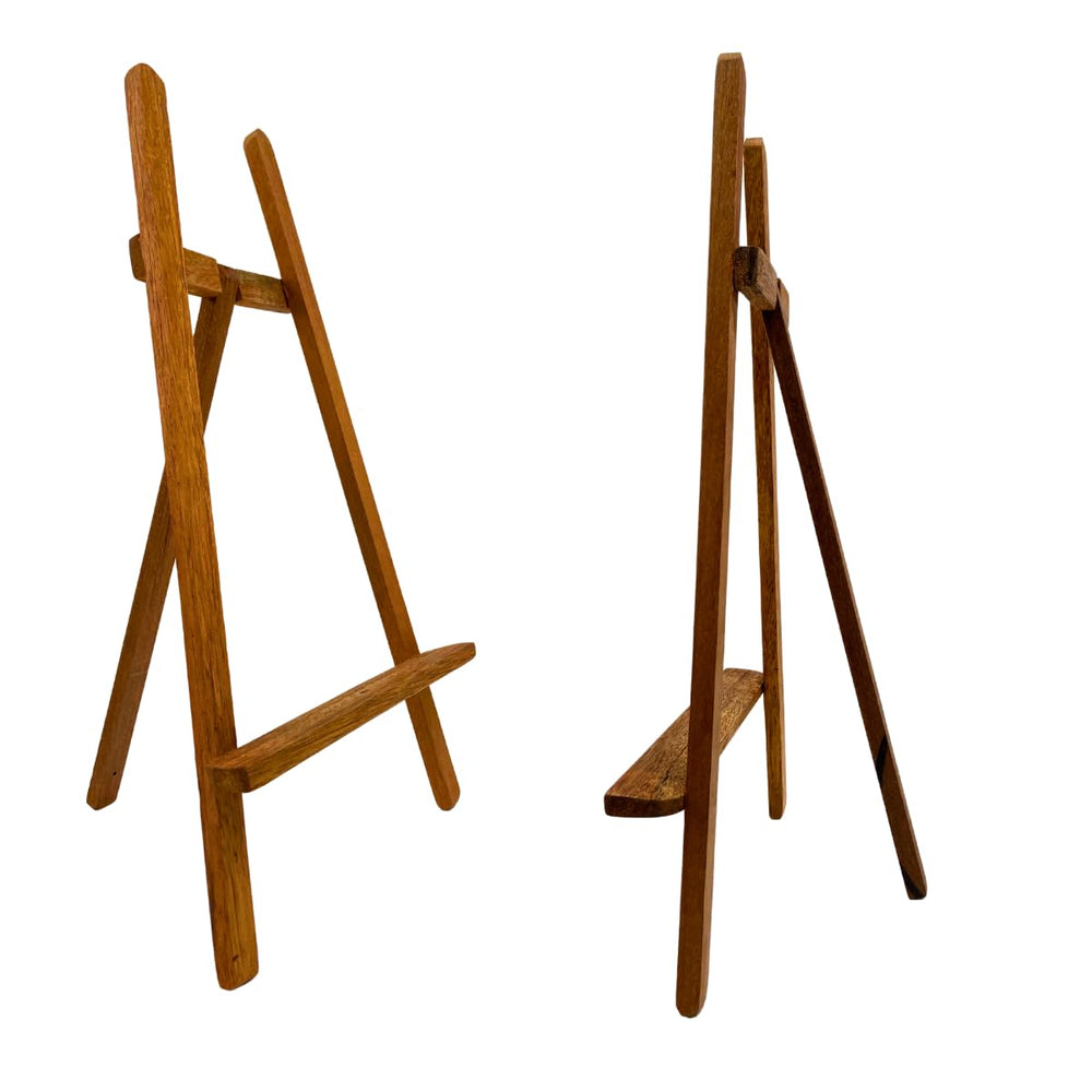 snooggs 18 inch t type tripod easel from natural teak wood with a polished finish its non s