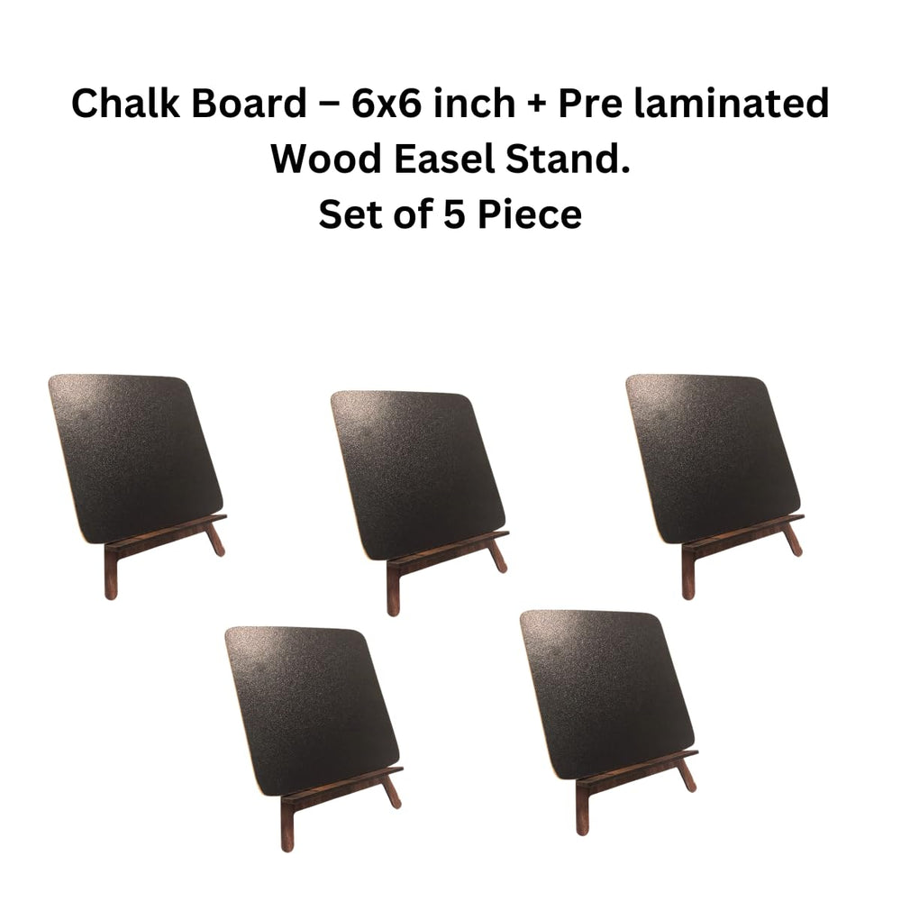 snoogg 5 piece tabletop chalkboard sign set with pre laminated wood easel stand perfect for