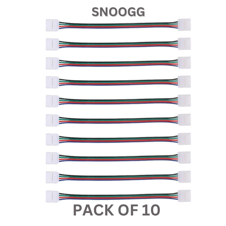 snoogg you will receive 10 pack 8 mm 4 pin led rgb light strip extension connectors at both