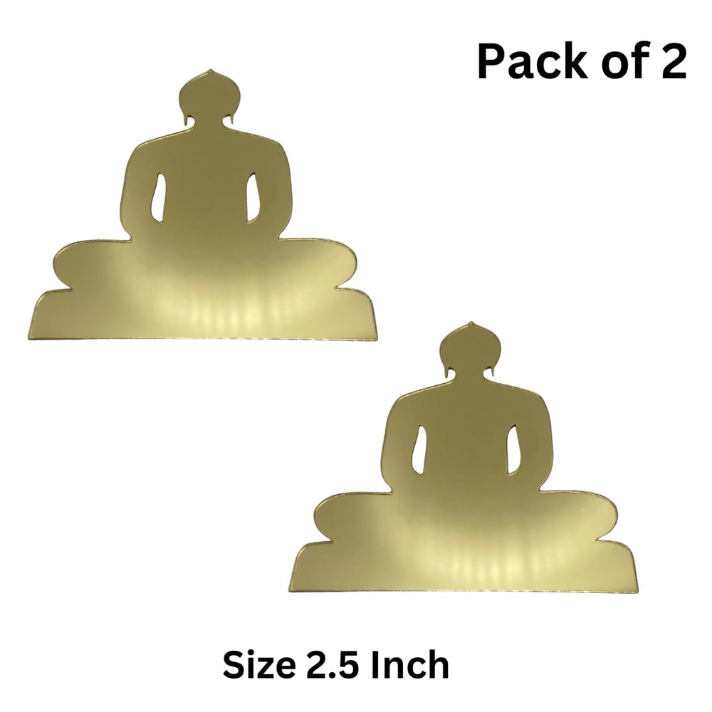 snoogg size 2 5 inch golden acrylic cutout of 24 thirthankar lord mahavir swami pack of 2