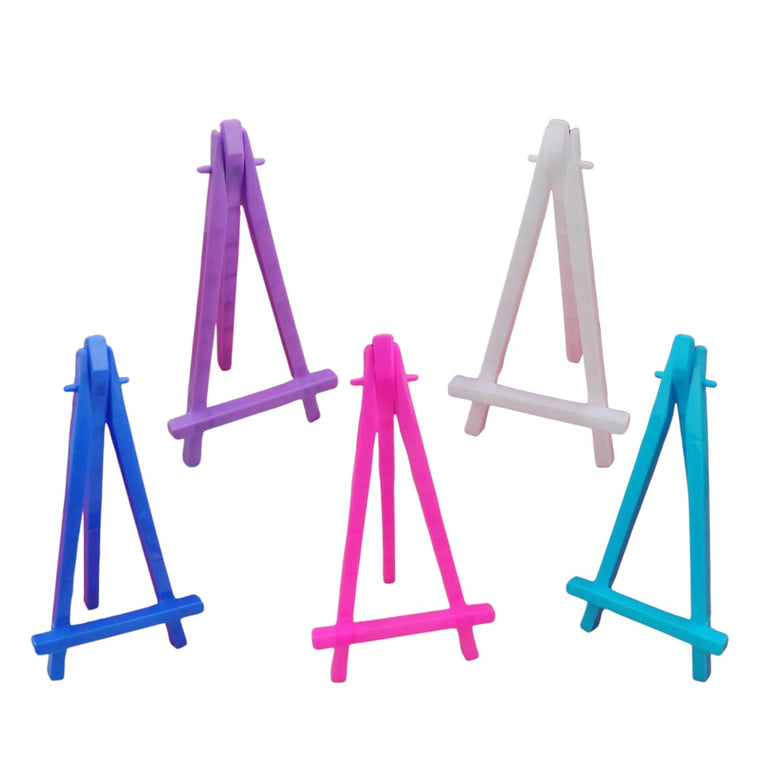 snoogg pack of 10 size 5 inch wood craft easel display stand for artist canvas photos cards