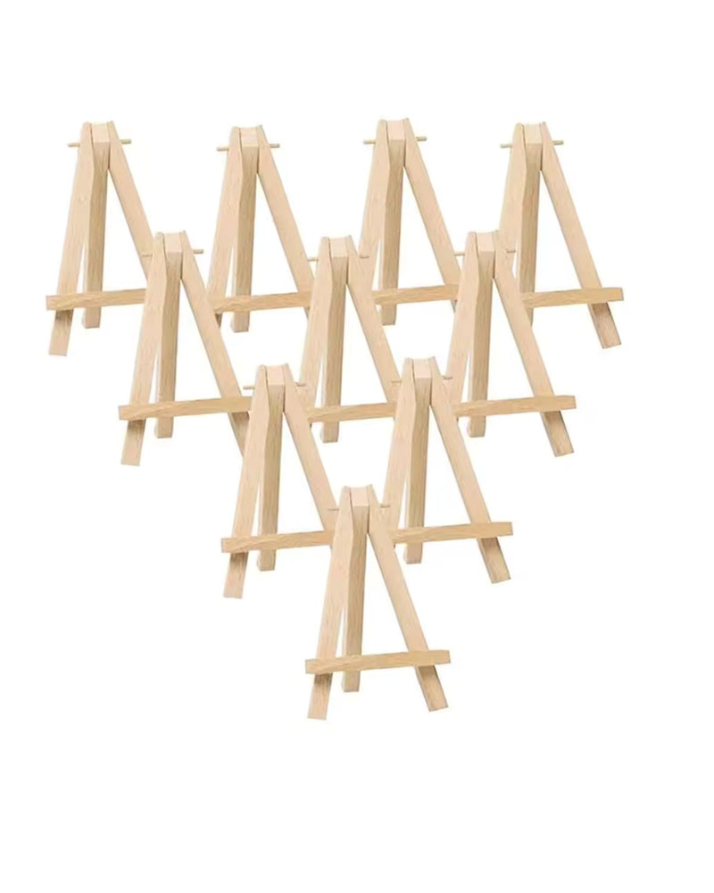 snoogg 10 pcs 6 inch natural wooden mini easel stand artist easel wood stand tripod small e