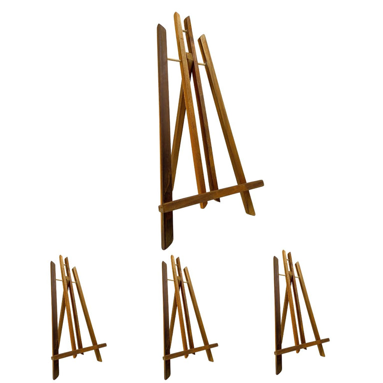 snoogg 19 inch teak wood tripod easel set of 3 crafted with non slip legs perfectly suited