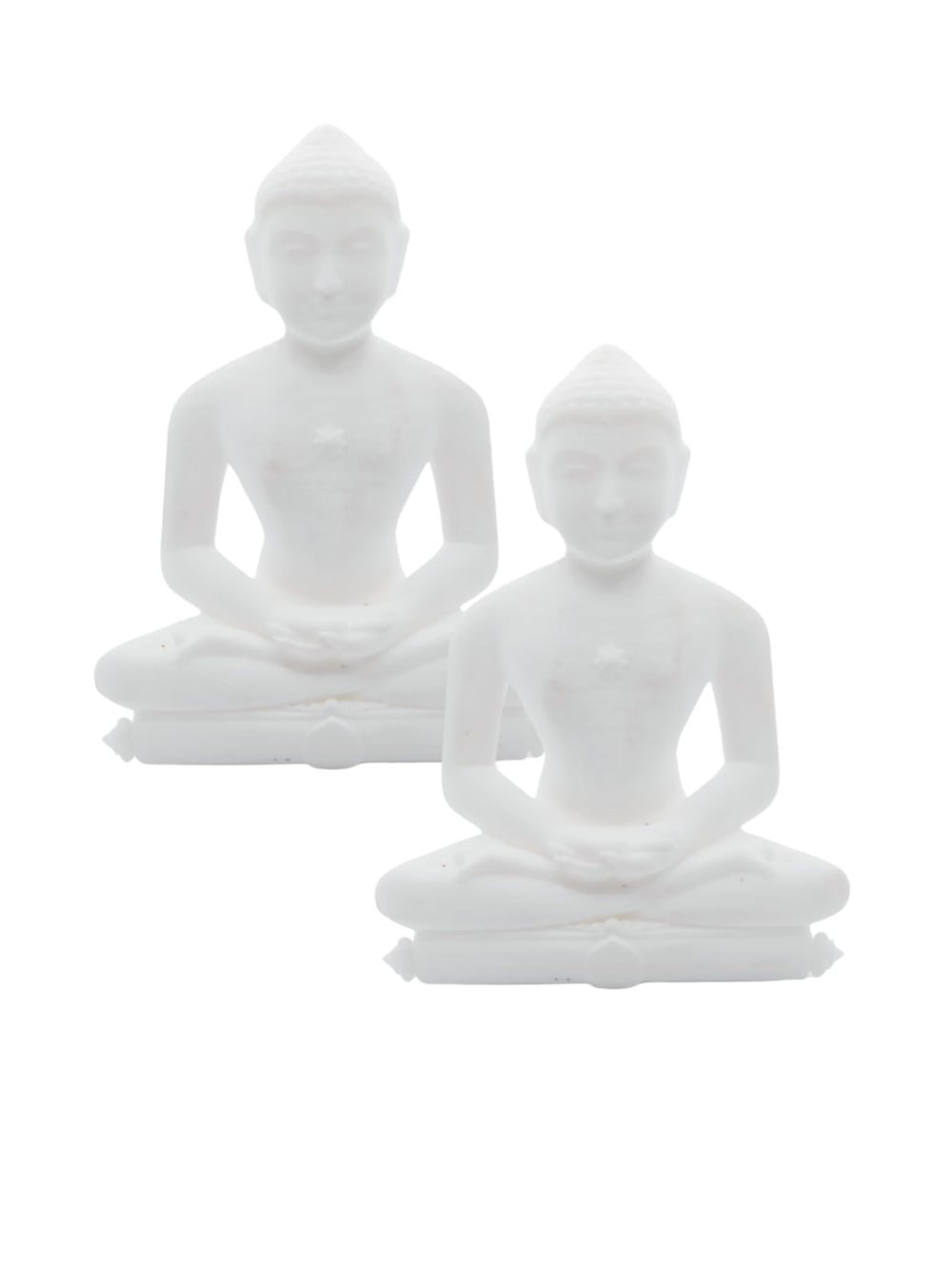 snoogg pack of 2 3d 3 inch white mahaveer jain mahavir swami murti statue idol sculpture fi