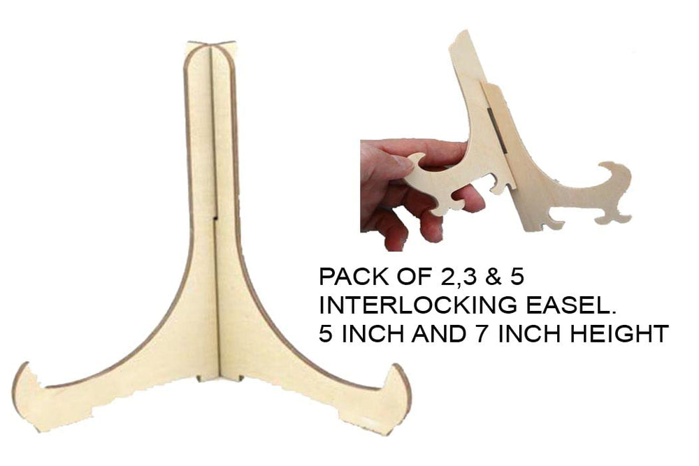snoogg 7 inch mdf laser cut interlocking space saving mini easel stands for table top displ