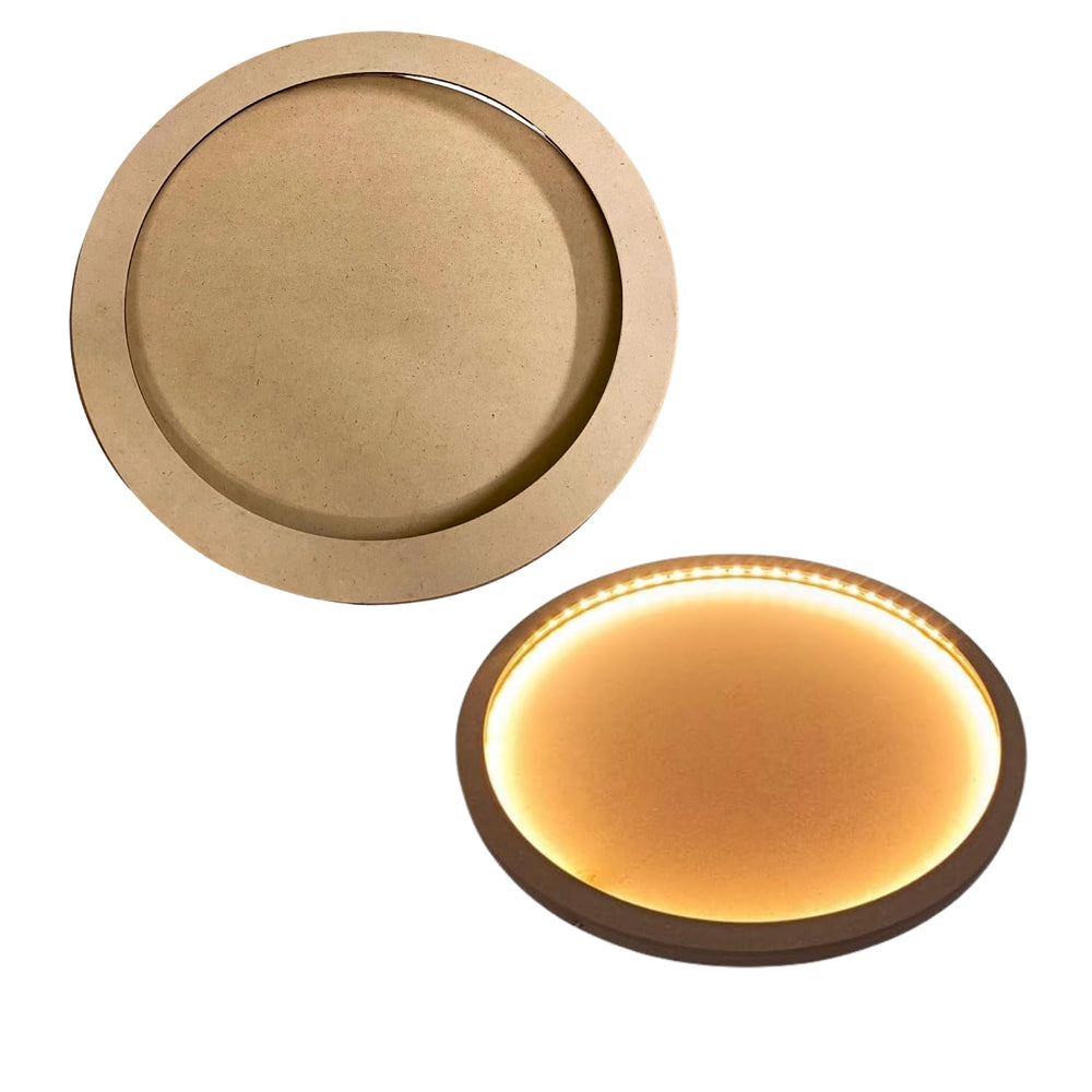 snoogg 18 inch round shape led cradled frame shadow box all around led lighting designed fr