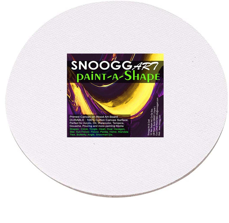 snoogg 6 inch 4 pcs pack paint a shape cotton canvas board round shaped painting blank pane