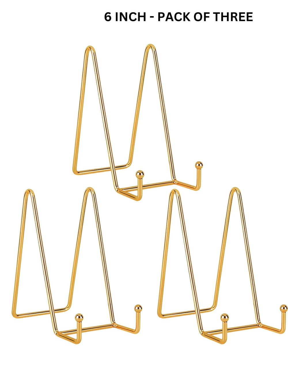 snoogg 6 inch pack of 3 display stands rose gold plate stands metal frame holder stand for