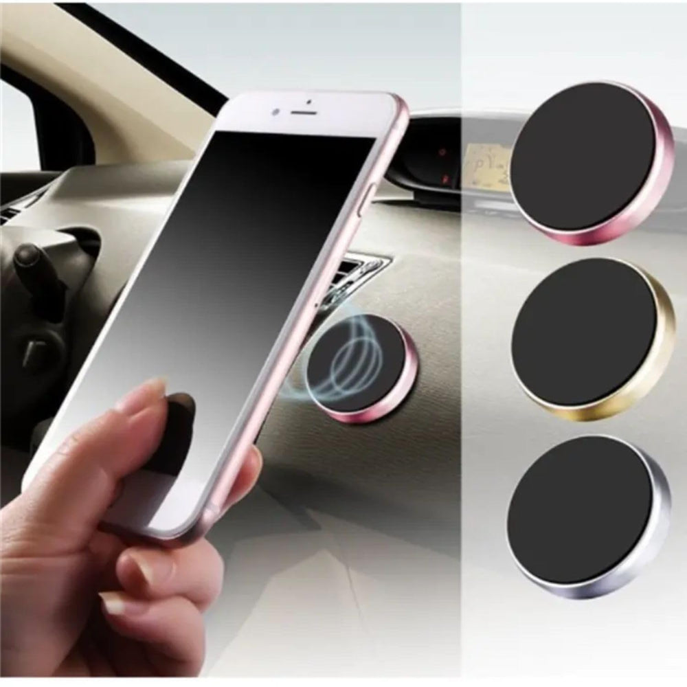 SNOOGG Strong Magnetic Mounts 1 Pack Gold with 3M Adhesive. Flat Cell Phone Holder for Car Dashboard, Wall, Mirror. Cute Stick on Universal Kit for Tablets, Smartphones for Girls, Women (1)