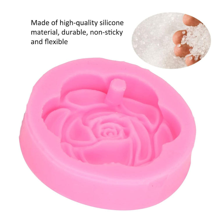 SNOOGG 3D Camellia Flower Silicone Mold Candy Soap Candle Wax Resin Eco Resin Casting Heavy Duty Flexible Nonstick Easy Demold