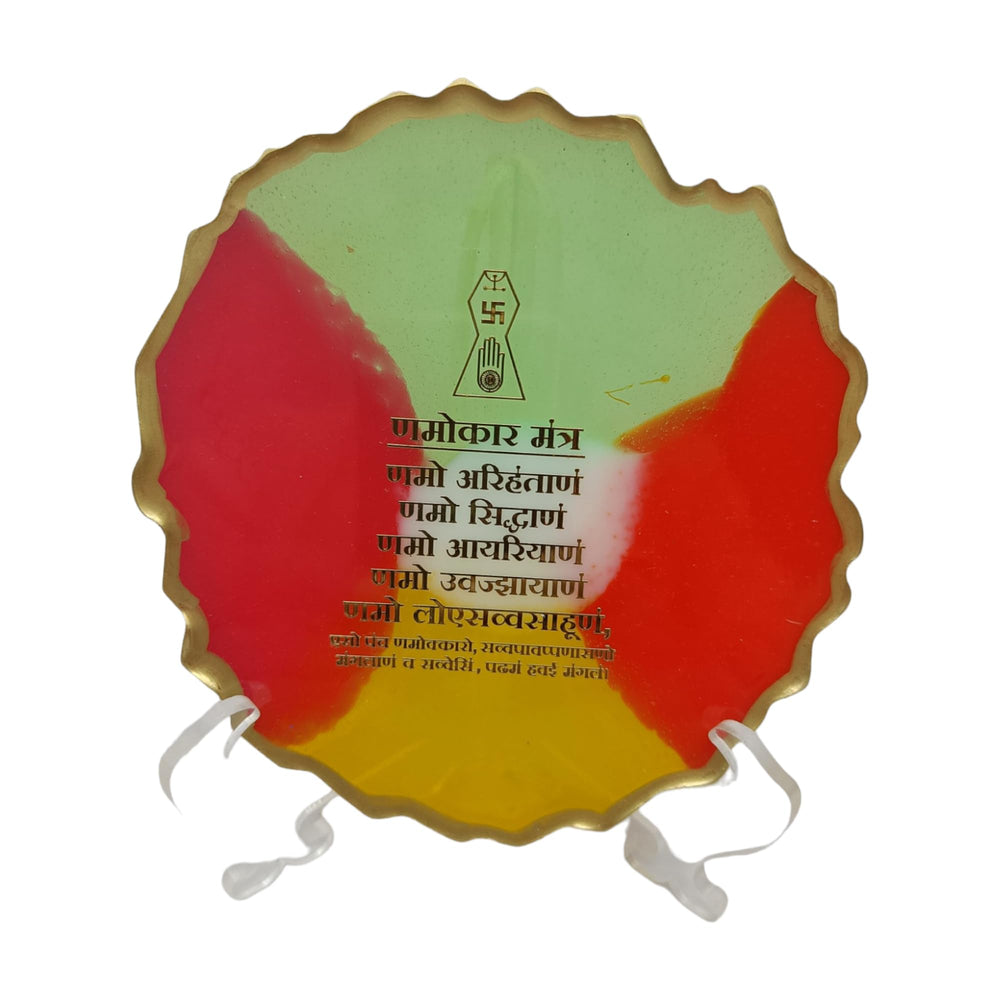 snoogg 4 inch resin art namokar navkar mantra desk frame expertly crafted by skilled artisa