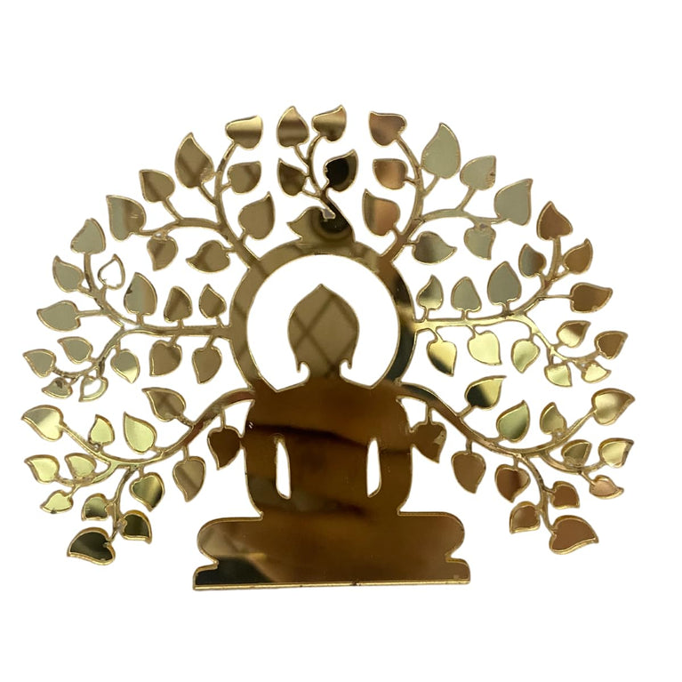 snoogg lord under tree mahavira 24 tirthankar of jain relgion pack of 1 gold acrylic laser