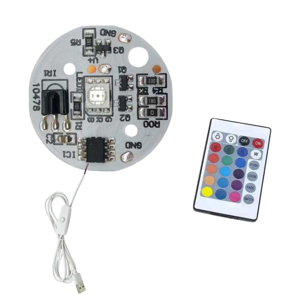 snoogg 16 colour led light pcb circuit dob dc 5v with ir 24keys remote control with usb on