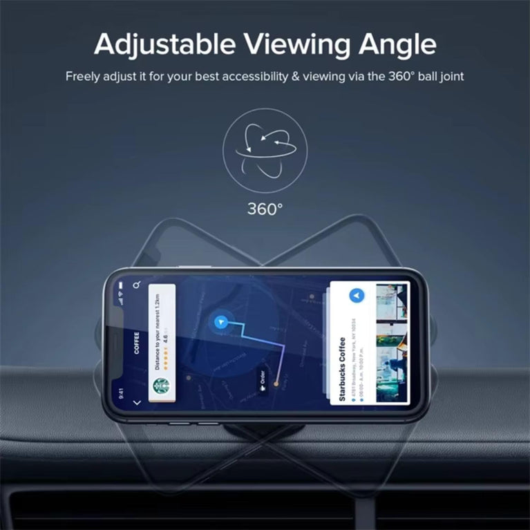 SNOOGG Magnetic Car Mobile Holder 360 Rotate All Purpose Car Holder Car Mounts Built-in Strong Magnets Provide A Reliable Hold Without Interfering with The Smartphones Functioning