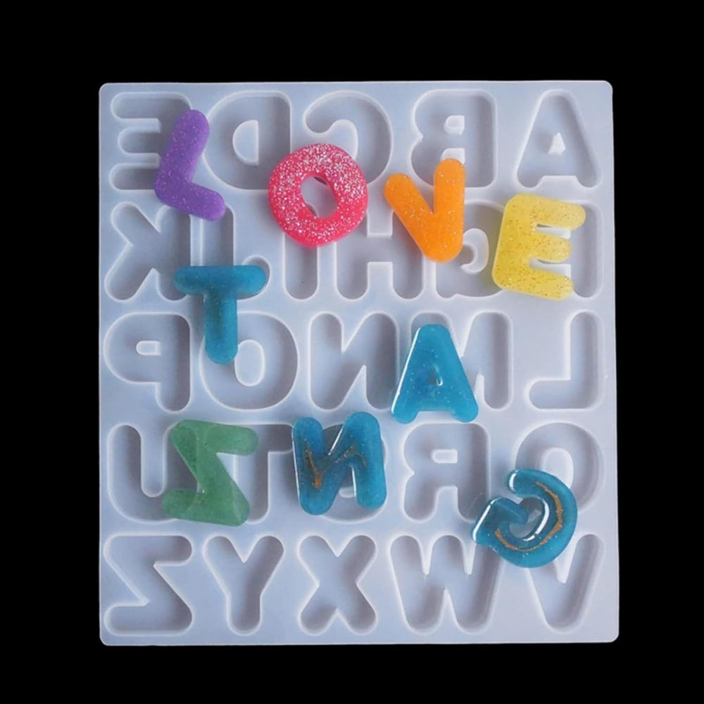SNOOGG Large Alphabet Numbers Silicone Mold Epoxy Resin Eco Gypsum Alternate to Jesmonite Casting for DIY Crafts Keychains Jewelry and Personalized Lettering