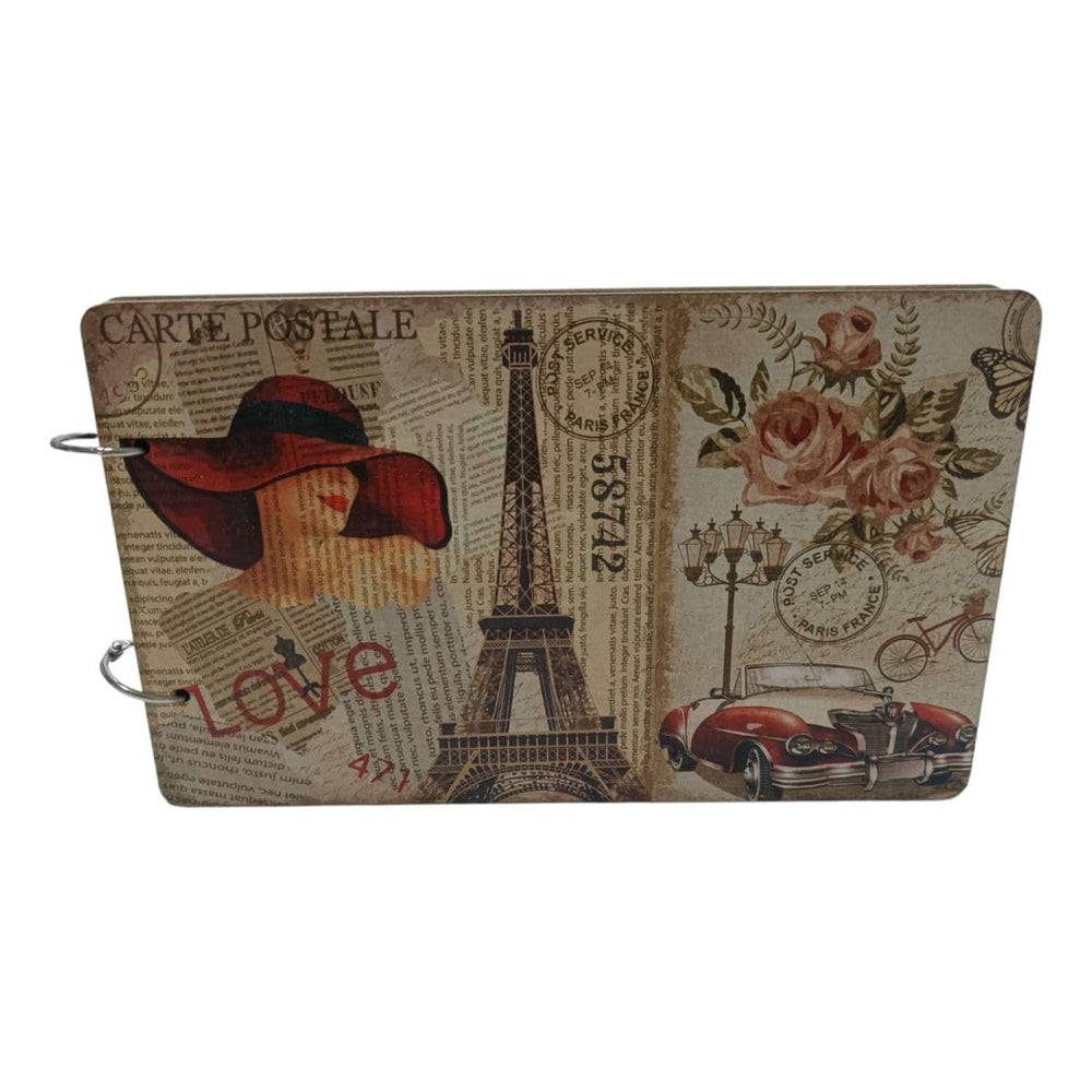 snoogg scrapbook 60 page photo album rectangle 10x6 inch 280 gsm with uv vintage design pri