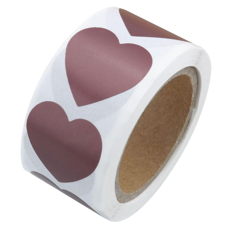 SNOOGG 300 Heart 1-Inch Rose Gold DIY Scratch Off Stickers - Heart Shape Perfect for Wedding Invites, Baby Showers, Party Games, Promotions & DIY Crafts