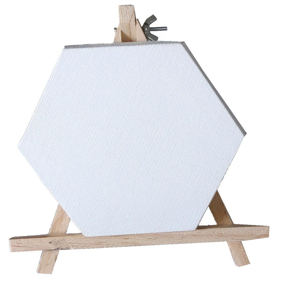 snoogg art party series portable 6 stretched canvas hexagon with 8 tabletop display stand a