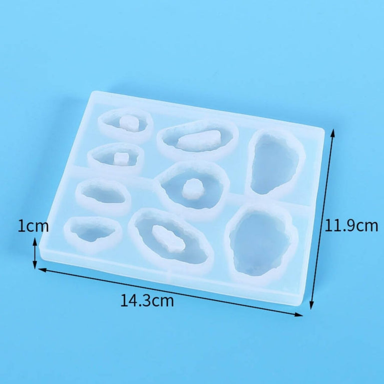 SNOOGG Natural Geode Slice Silicone Mold 9 Cavity Epoxy Resin Eco Gypsum Alternate to Jesmonite Casting for Jewelry Pendants Charms Coasters and Abstract Crafts