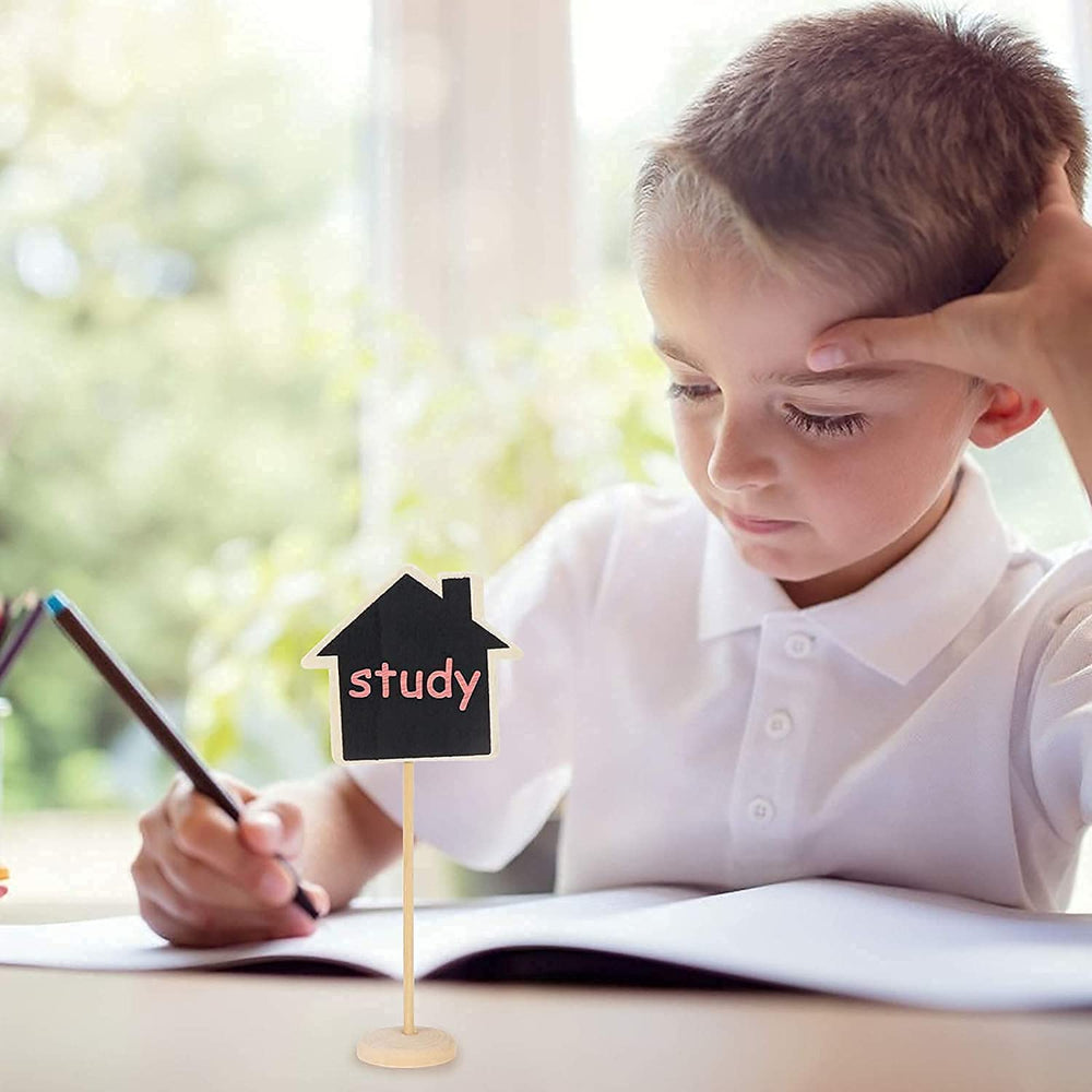 snoogg pack of 6 pcs mini chalkboard signs small cloud heart house and polygon shape chalkb