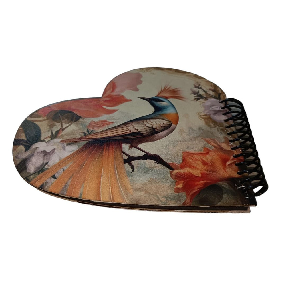 snoogg heart shape scrapbook journals album hard wood u v printed with resin art cover with