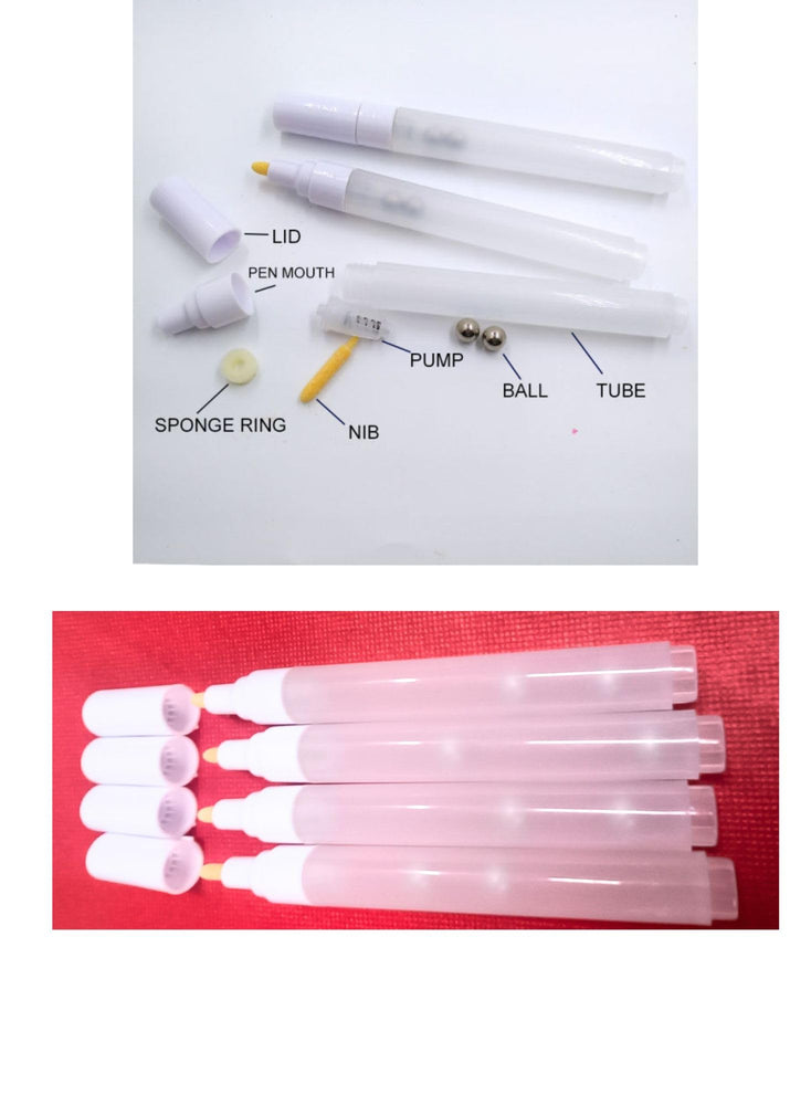 snoogg set of 6 empty fillable blank paint pen markers refillable and bullet nib graffiti m