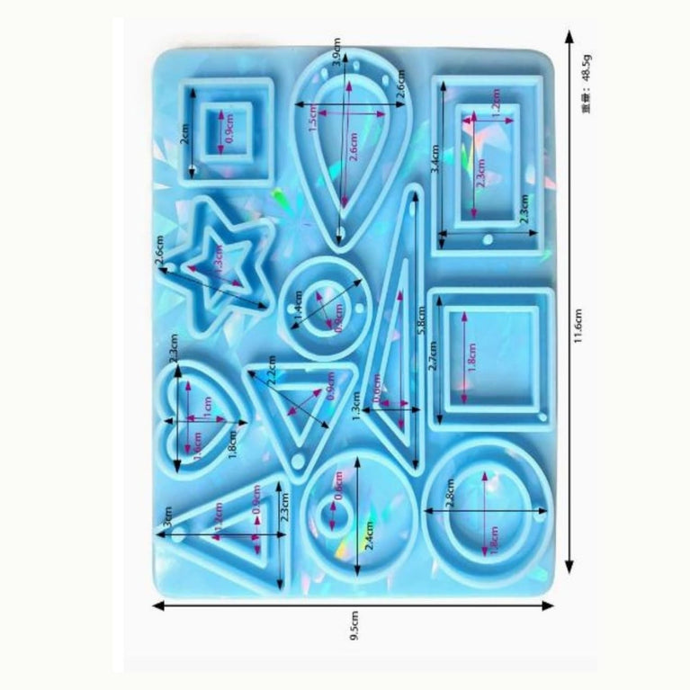 SNOOGG Geometric Shapes Silicone Mold Epoxy Resin Eco Gypsum Alternate to Jesmonite Casting for Jewelry Earrings Pendants Charms and DIY Craft Kits
