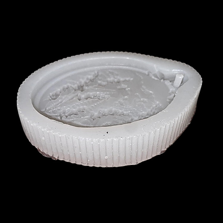 SNOOGG Scenic Countryside Silicone Mold Oval Landscape Medallion Epoxy Resin Eco Gypsum Alternate to Jesmonite Casting for Air Dry Clay Aroma Beads Soap and Crafts