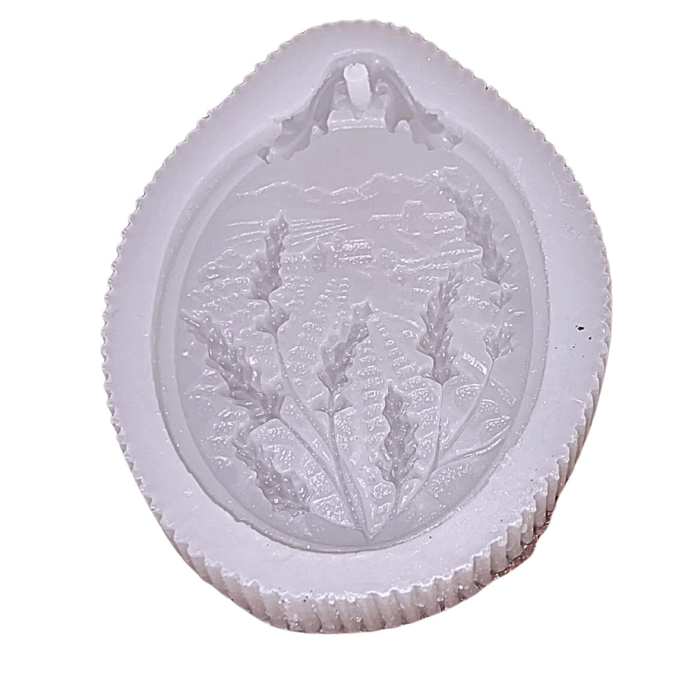SNOOGG Scenic Countryside Silicone Mold Oval Landscape Medallion Epoxy Resin Eco Gypsum Alternate to Jesmonite Casting for Air Dry Clay Aroma Beads Soap and Crafts