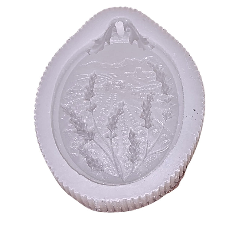 SNOOGG Scenic Countryside Silicone Mold Oval Landscape Medallion Epoxy Resin Eco Gypsum Alternate to Jesmonite Casting for Air Dry Clay Aroma Beads Soap and Crafts