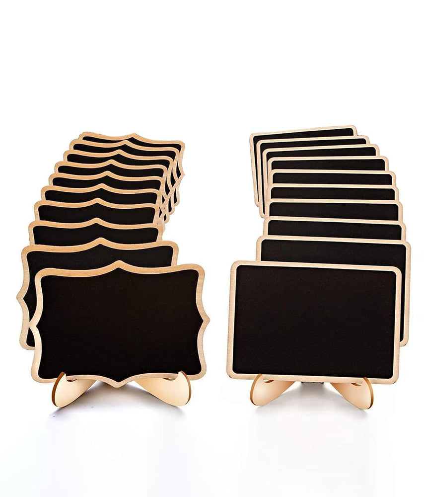 snoogg pack of 20 pcs wooden chalkboard food menu display chalkboard labels with easel stan