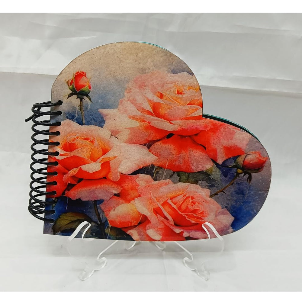 snoogg heart shape scrapbook journals album hard wood u v printed with resin art cover with