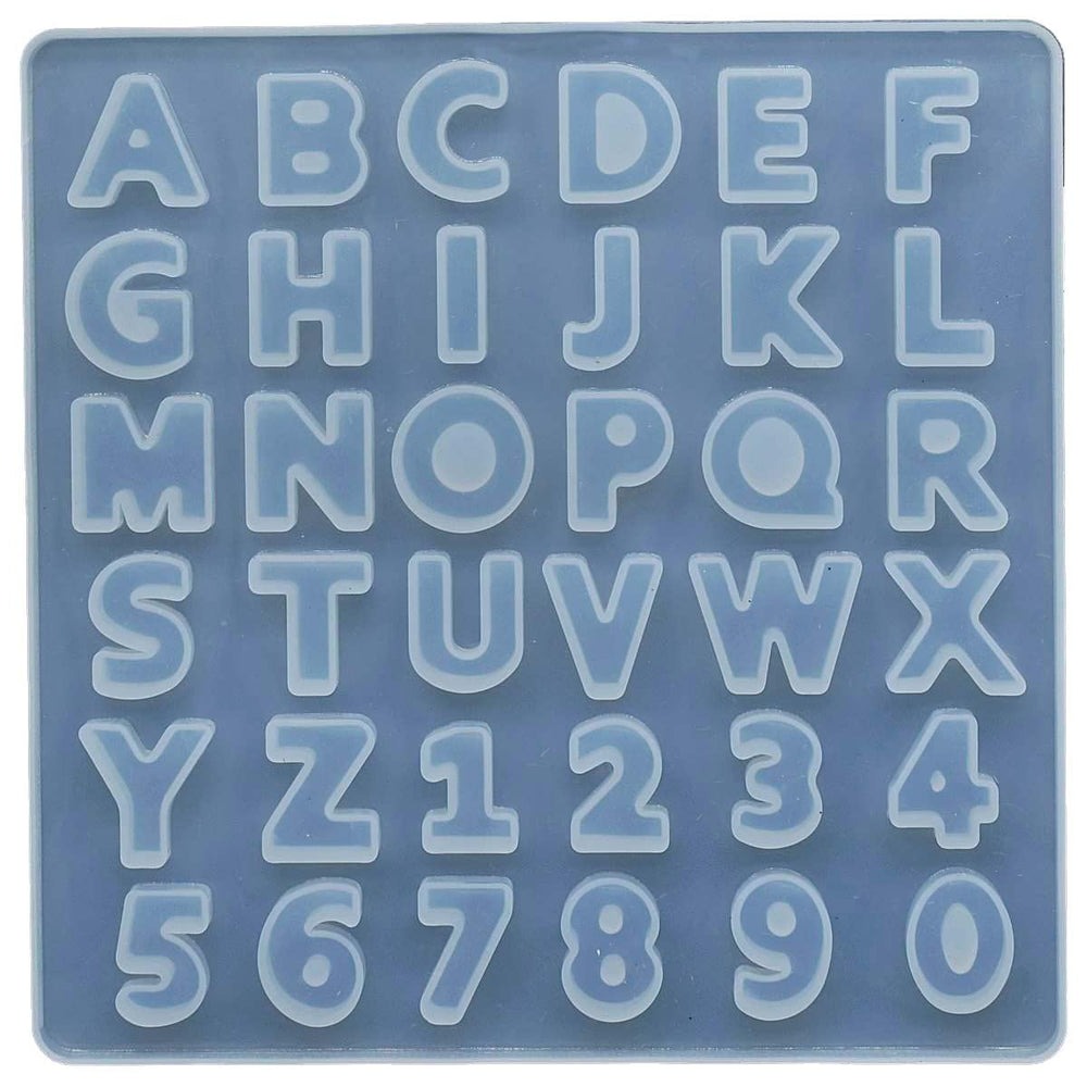 SNOOGG Mini Alphabet ABCD Mold Pack of 1 Molds for Silicone Epoxy Resin Casting Mini Alphabet Number Molds, Reusable Epoxy Molds for DIY Keychain Pendant Earring