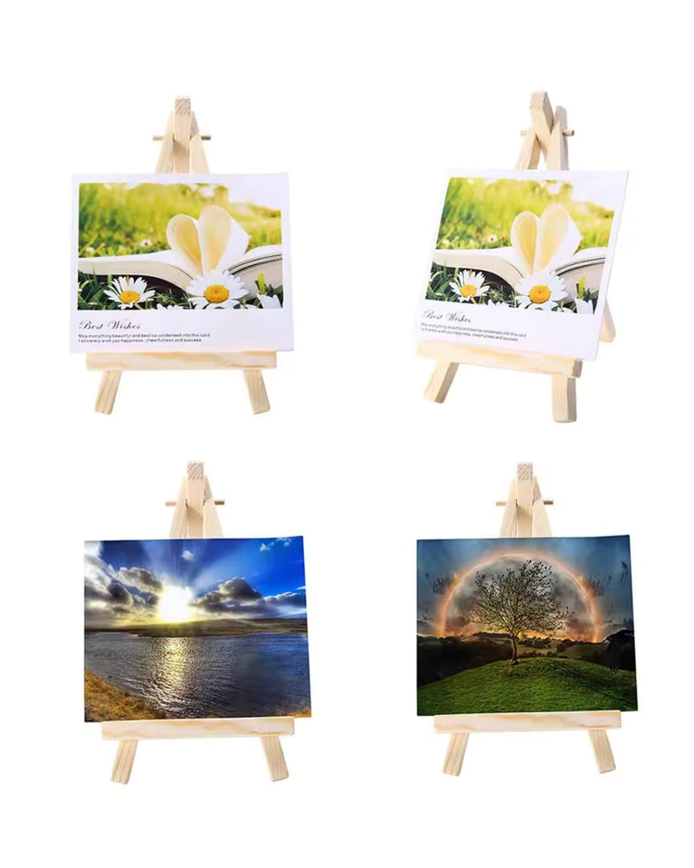 snoogg 7 inch 15 pc inch natural wooden mini easel stand artist tripod small for display ta
