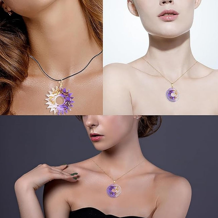 SNOOGG Cosmic Gears Suns Silicone Mold 8 Cavity Epoxy Resin Eco Gypsum Alternate to Jesmonite Casting for Jewelry Pendants Earrings Charms and Steampunk Crafts