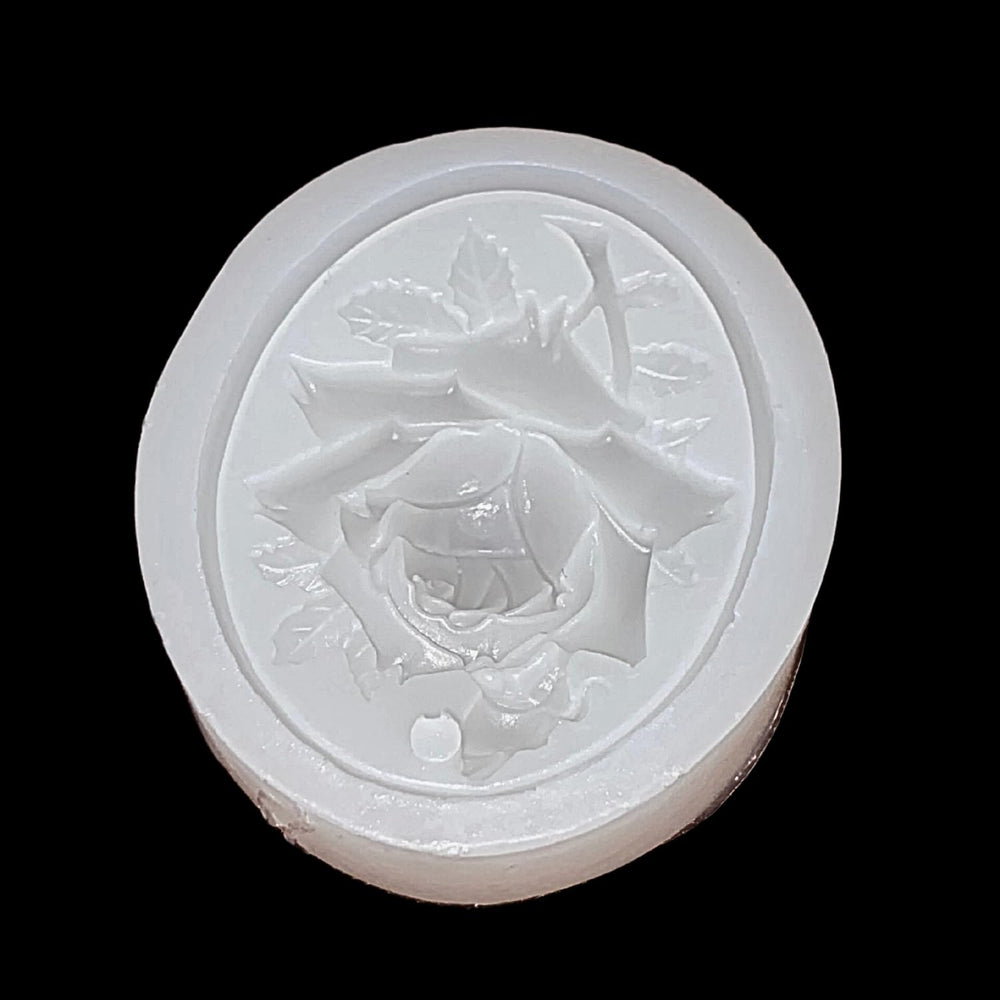 SNOOGG Timeless Rose Bloom Silicone Mold Round Floral Plaque Epoxy Resin Eco Gypsum Alternate to Jesmonite Casting for Soap Making Wax Melts Gypsum and Decorative Crafts