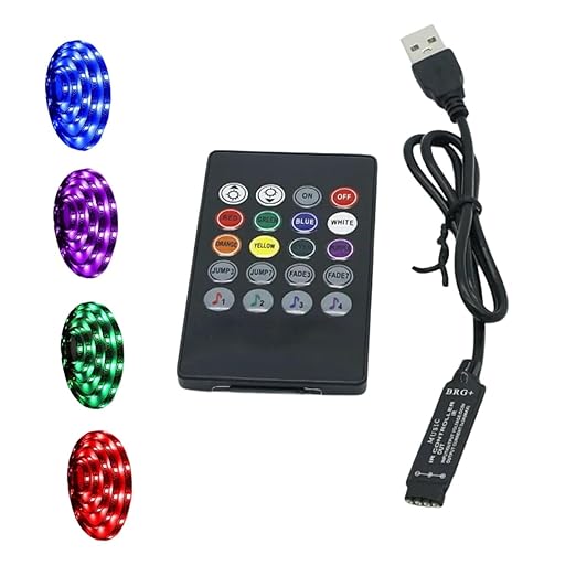 snoogg simple plug n play 20 keys 5v music infrared remote controller usb 5v rgb led strip