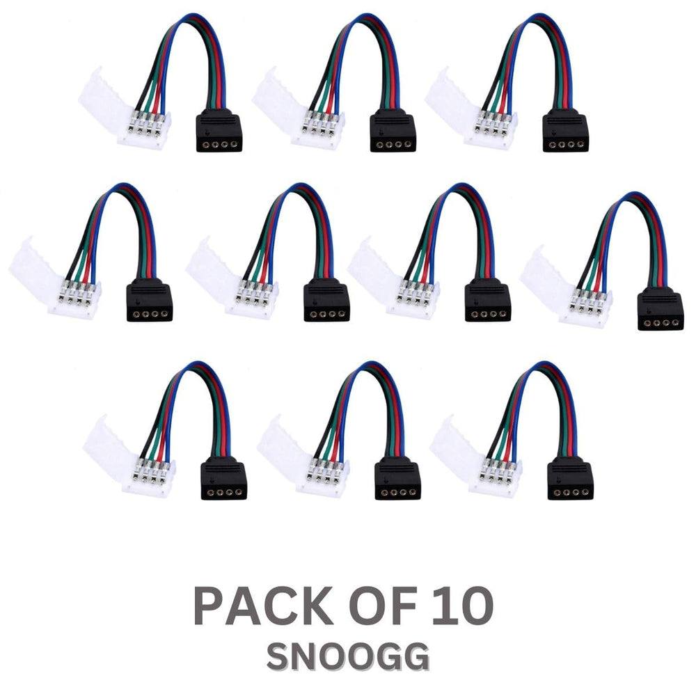 snoogg 10 pack of 4 pin rgb female needle pins and other end 4 pin led strip quick connecto