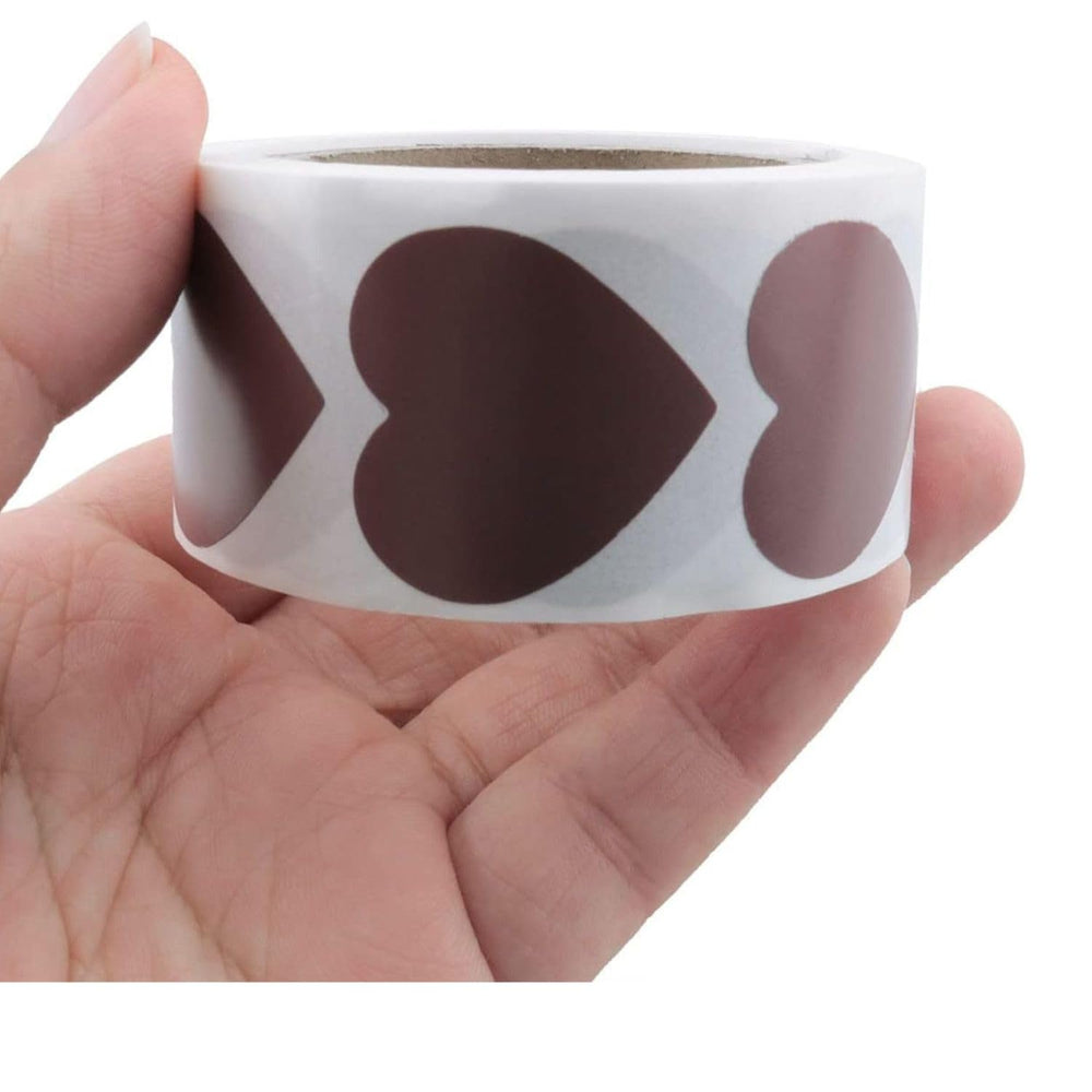 SNOOGG 300 Heart 1-Inch Rose Gold DIY Scratch Off Stickers - Heart Shape Perfect for Wedding Invites, Baby Showers, Party Games, Promotions & DIY Crafts