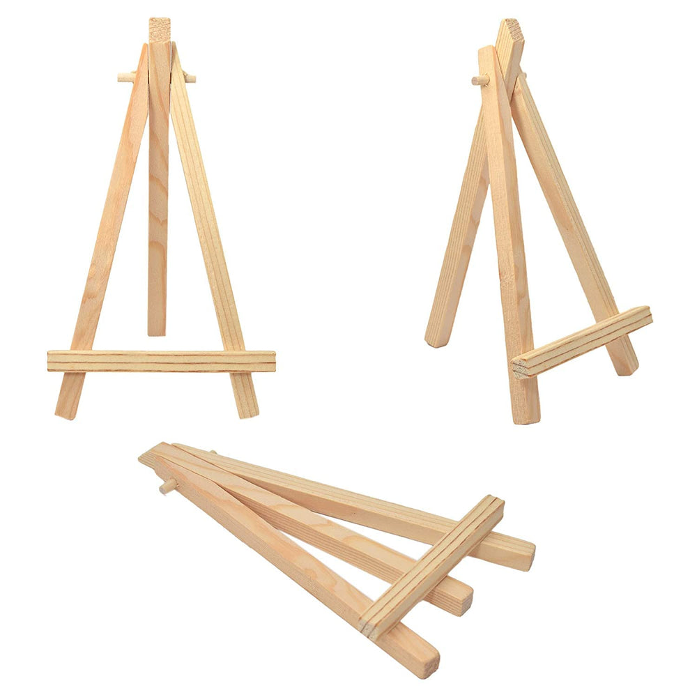 snoogg 5 inch mini easel stands for table top display wooden tripod holder stand for displa