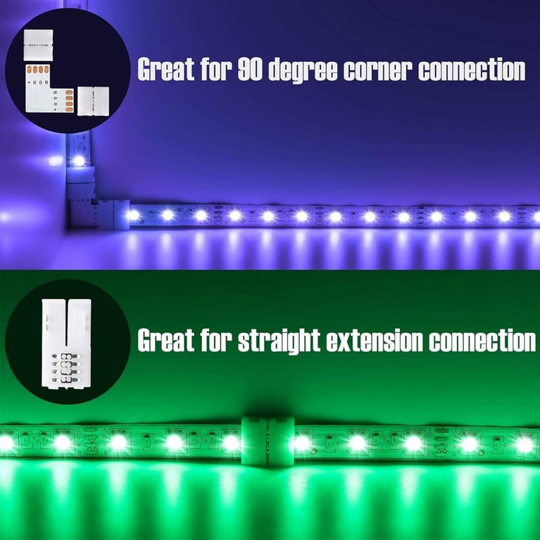 snoogg 35 pack 4 pin quick led connectors i 10pc l 10pc t 10pc 5pc for led strip light wire