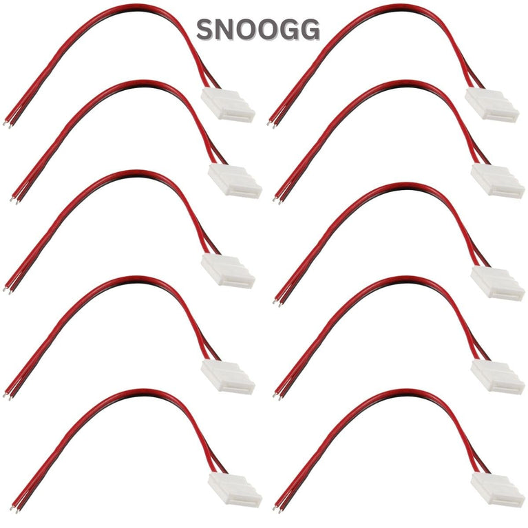 snoogg 20 pack 2 pin 8 mm with 16 cm 2 core 18 guage wire led light strip corner connectors