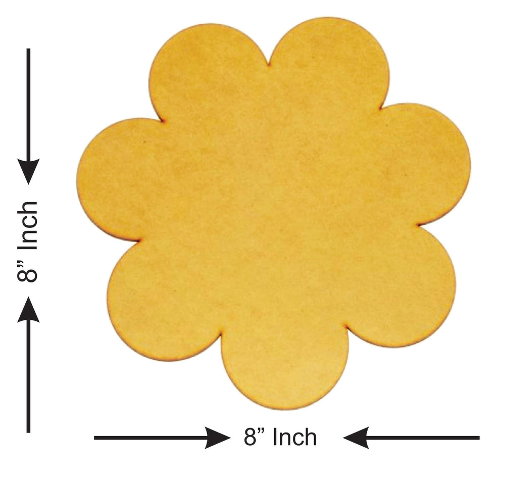 snoogg 4 piece of 8 inch flower mdf wooden laser cut outs for art and crafts diy project re