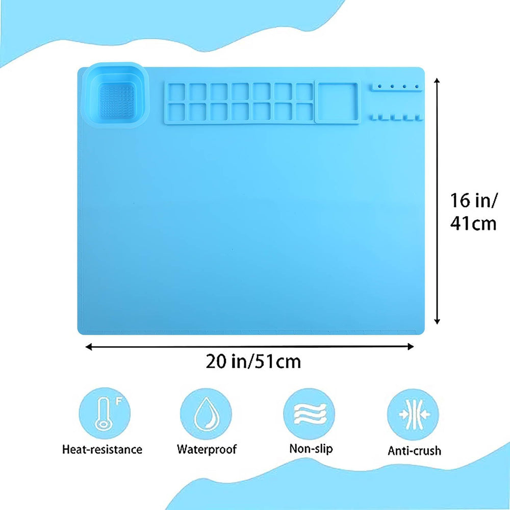 snoogg silicone craft mat 20x16 silicone painting mat with cup nonstick silicone sheet for