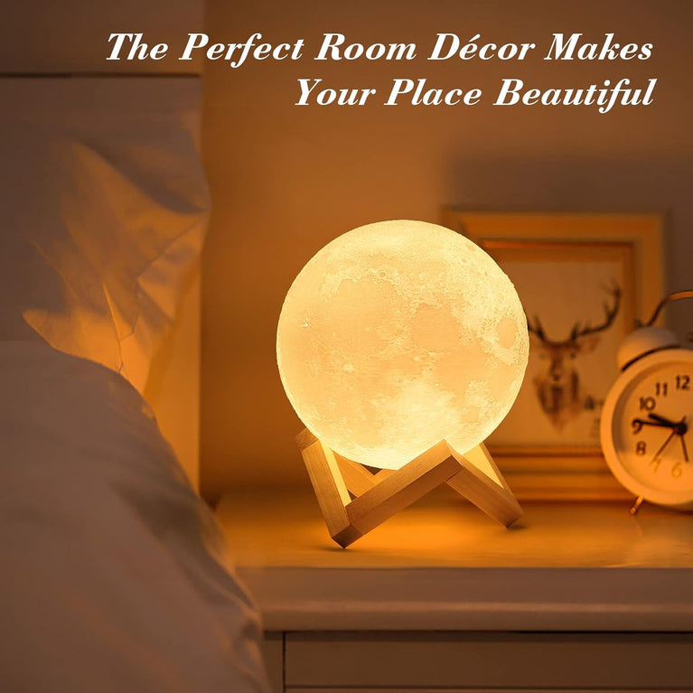 snoogg 4 5 6 and 7 inch 16 color touch function rechargeable wireless moon lamp for home de