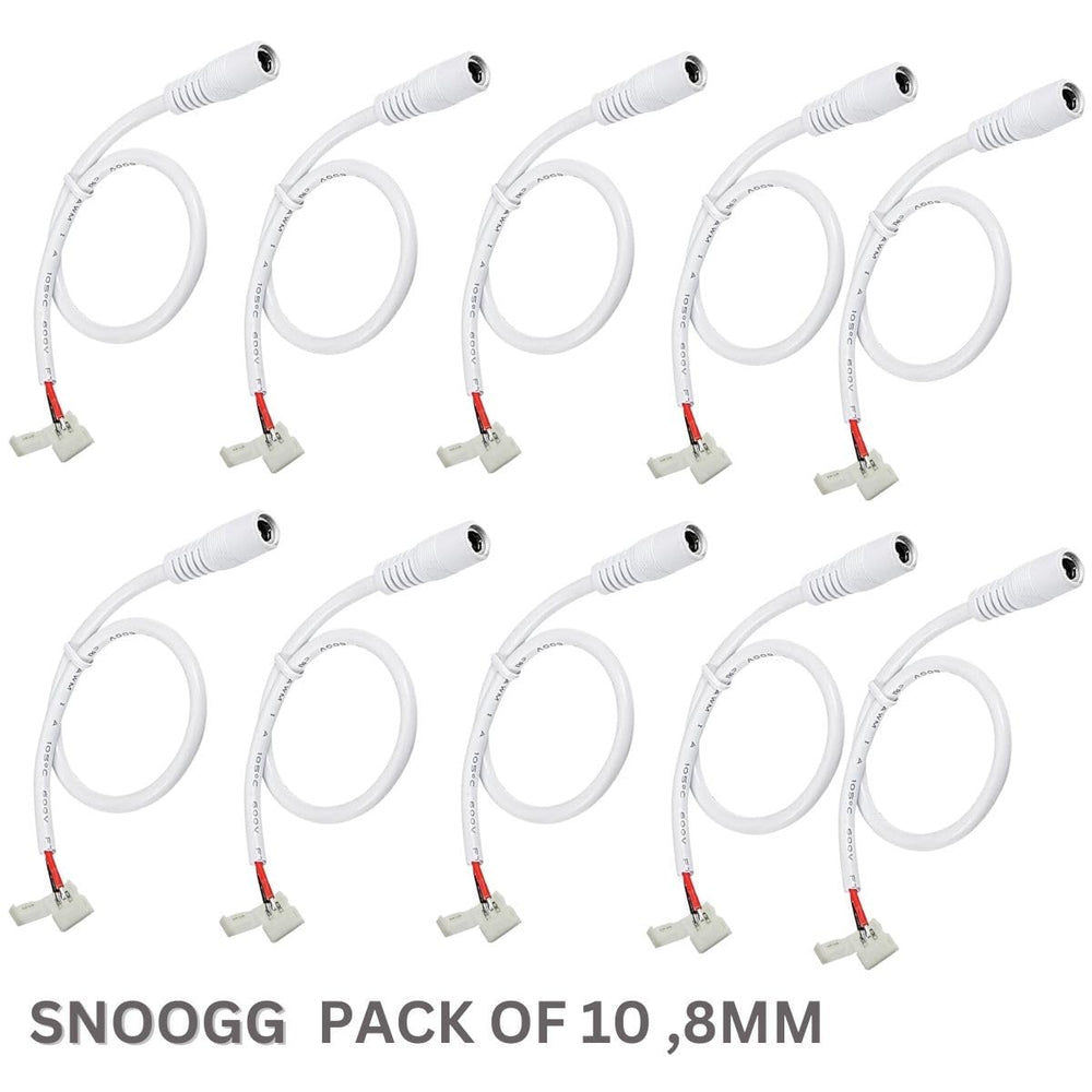 snoogg 10 pack dc power female connector other end 2 pin 8 mm quick connector for flexible